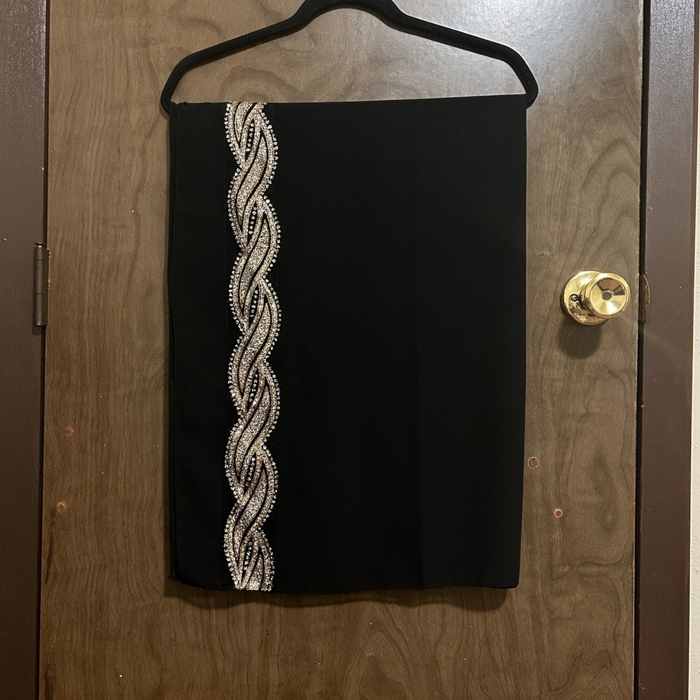 Black Chiffon Hijab/Scarf with glitter border